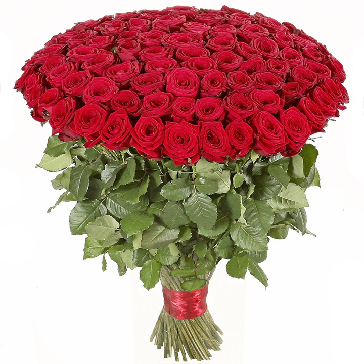 Букет из 71 красной местной розы 60 см